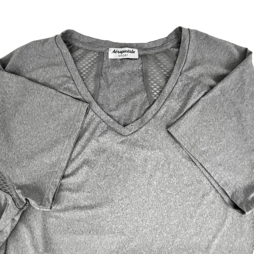 Aeropostale Sport Shirt Women's 3X Gray Stretch Sportswear Active Athletic Top - Picture 3 of 8